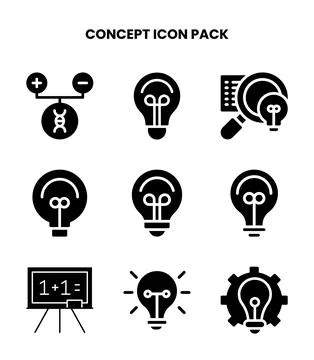 Concept Glyph UI Icons Pack Illustrazione stock