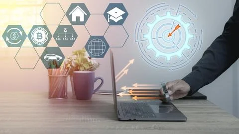 Concept of goal setting in the future Stock Photos