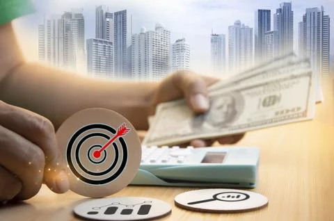 The concept of goal setting Interest rates and dividends Percentage of inve.. Stock Photos