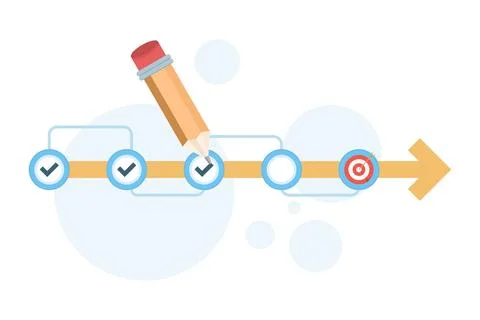 Concept of goal tracking and task completion in project management イラスト素材