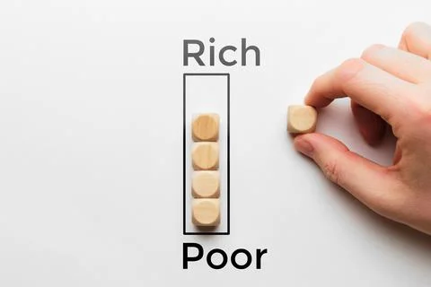 The concept of going from poor to rich. The path of success. Stock Photos