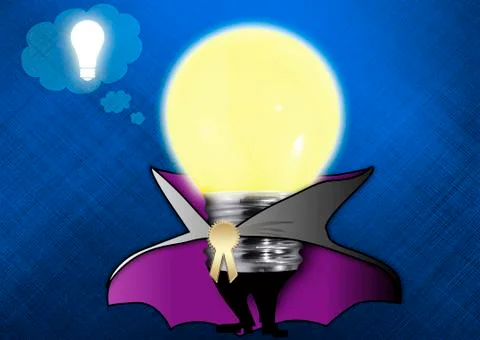 Concept of good idea. lamp lighting. Stock Illustration