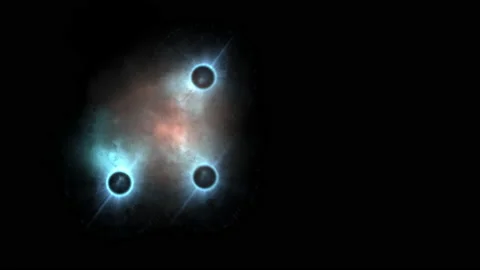 Concept graphic animation of critical mass, energy balls flying around Stock Footage 166442363