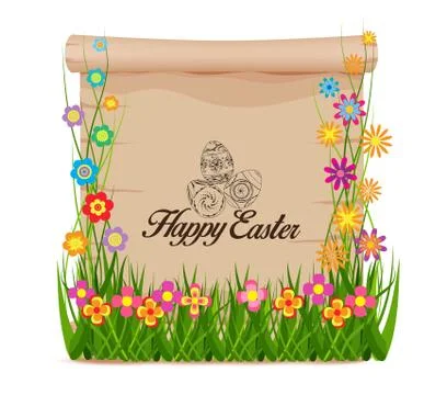 Concept grass of easter eggs Stock Illustration