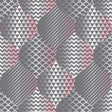 Concept gray pattern in silver and tender pink colors Illustrazione stock