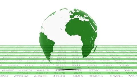 Concept green eco earth planet with business data animation Vídeo Stock 341833110