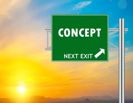 Concept green road sign Stock Illustration