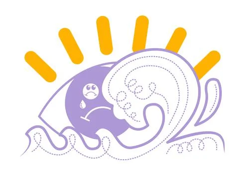 Concept of a grief eye in emotions Stock Illustration
