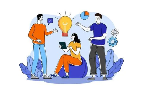 Concept of a group of people in teamwork 스톡 일러스트