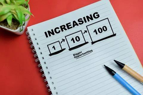 Concept of growing number boxes from 1 to 100, increasing opportunities Stock Photos