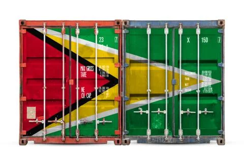 The concept of Guyana export-import and national delivery of goods. Close-up  Stock Photos