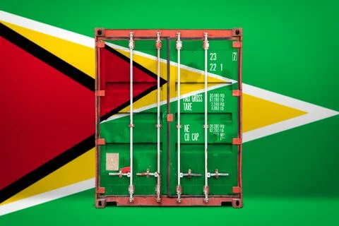 The concept of  Guyana export-import, container transporting and national del Stock Photos