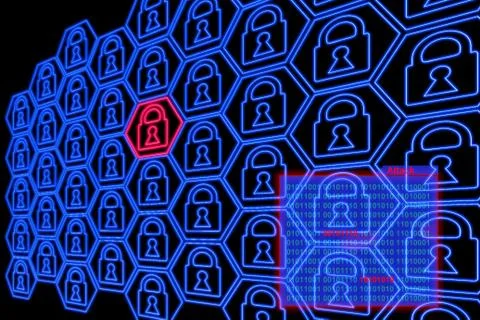 The concept of hacker attacks on the Internet. 스톡 일러스트