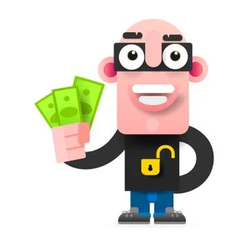 Concept Of Hacking. Russian Hacker. Thief Trying To Hack Personal Information Illustrazione stock