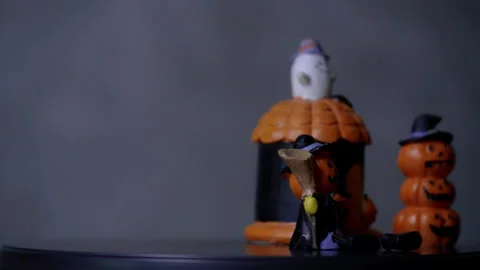 Concept Halloween Pumpkins. Pumpkin doll and friends enjoy and  happy the night  Stock Footage 139053683