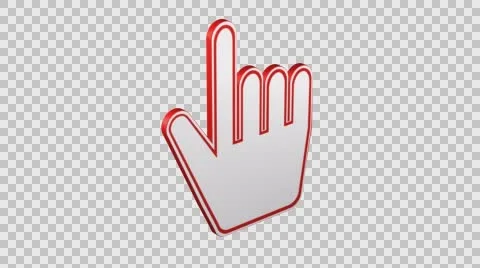 Concept: Hand cursor turn around. 3D rendering. Stock Footage 68848730