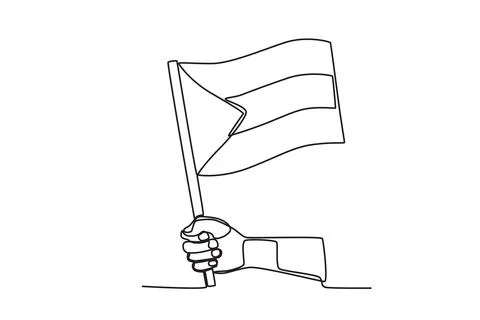 A concept of a hand holding the Palestinian flag Stock Illustration