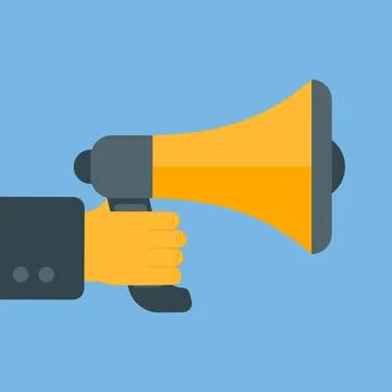 The concept of a hand with a loudspeaker Stock Illustration