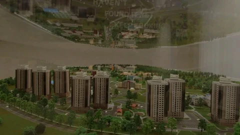 The concept of hand made miniature model of town development Stock Footage 102297409
