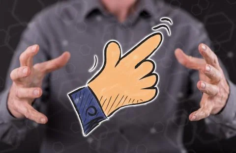 Concept of hand pointer Stock Photos