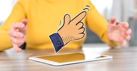 Concept of hand pointer Stock Photos