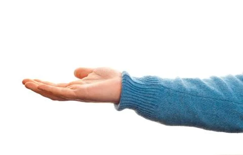 Concept hand on white background Stock Photos