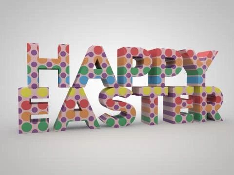 Concept happy easter colored on the white Illustrazione stock