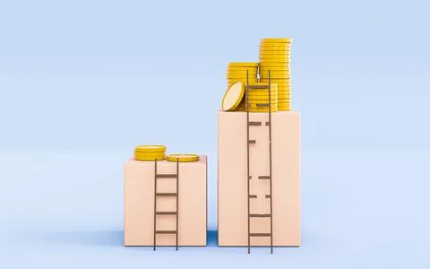 The concept of hard risky work brings financial results. Through hard work, t Stock Illustration