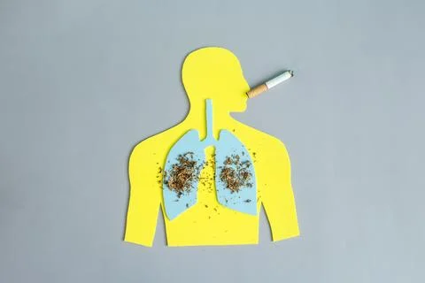 The concept of the harm of smoking. Stock Photos