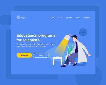 The concept head of the website to launch the company for promotion, space, h Stock Illustration