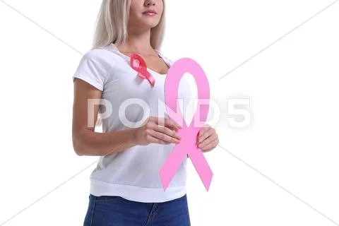 The concept health and prevention of breast cancer. Stock Photos