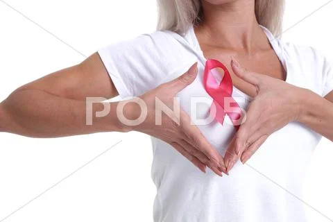 The concept health and prevention of breast cancer. Stock Photos