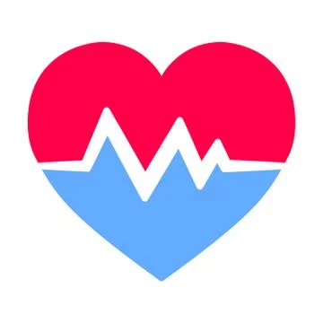 Concept of heart with a cardiogram Stock Illustration