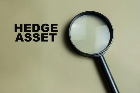 Concept of hedge asset write on color background. Stock Photos