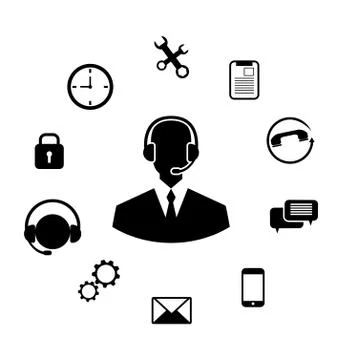 Concept of Help Desk Service Stock Illustration