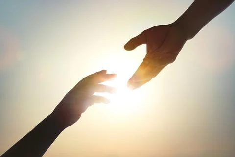 The concept of helping hands, harmony, cooperation, and teamwork Fotos Stock