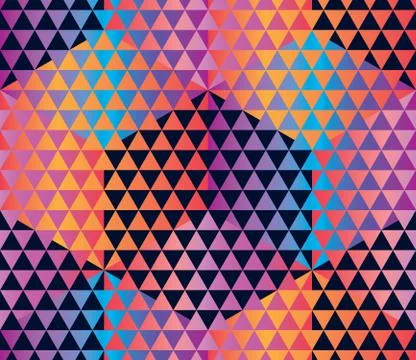 Concept hexagon geometric seamless pattern on black background. Stock Illustration