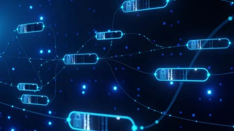 Concept of high security of blockchain system Stock Footage 262715338