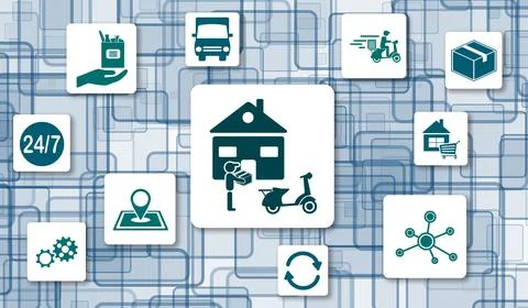 Concept of home delivery Stock Illustration