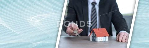 Concept of home ownership. panoramic banner Stock Photos