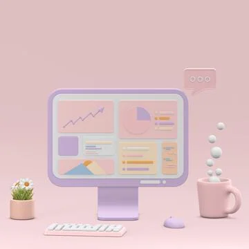 Concept home work to seo analysis. 3D rendering SEO optimization, web analy.. Illustrazione stock