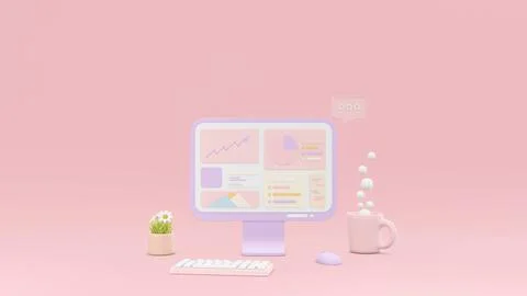 Concept home work to seo analysis. 3D rendering SEO optimization, web analy.. Stock Photos