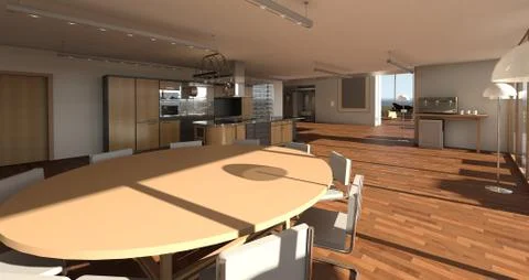 Concept House, Spec Home Computer Visualization Stock Illustration