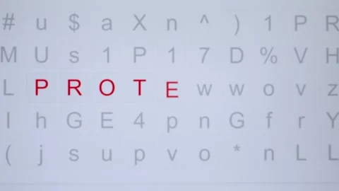 Concept of how encryption algorithms work, the inscription protected among crypt Stock-Footage 312032913