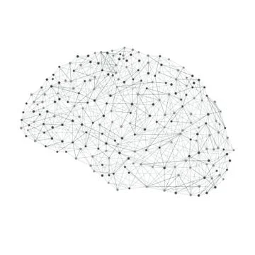 Concept of a human brain from luminous points and lines. イラスト素材