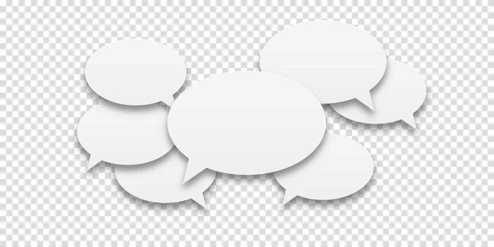 Concept of human communication. Set of speech bubbles icons. White speech b.. Stock Illustration