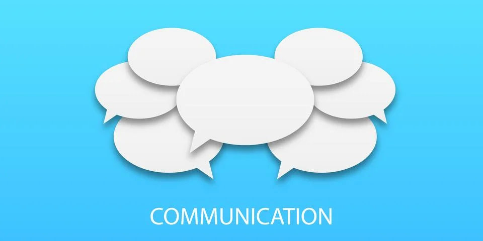 The concept of human communication. Vector illustration of speech bubbles in  Stockillustratie