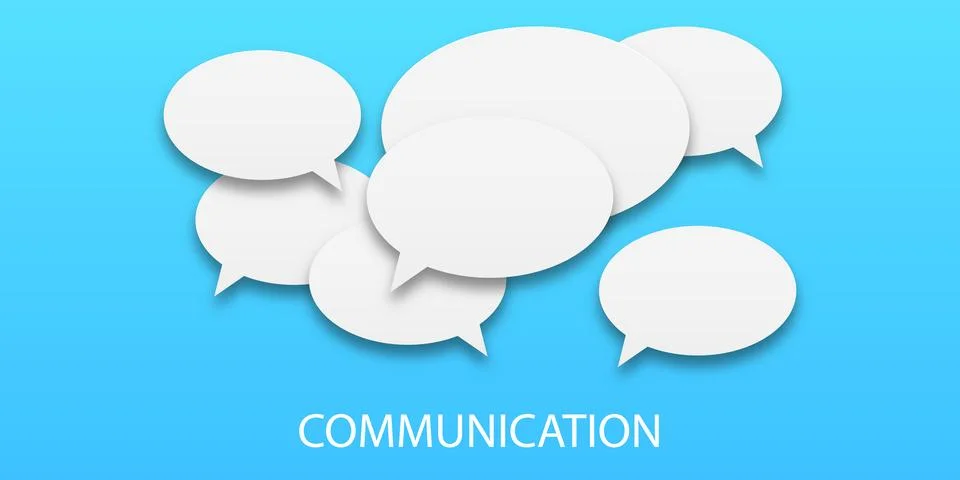 The concept of human communication. Vector illustration of speech bubbles in  Stock Illustration