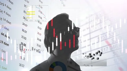 The concept of human existence in the information world. Computer graphics and d Stock Footage 233028691