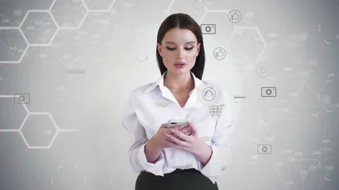 The concept of human existence in the information world. Computer graphics and d Stock Footage 233029050